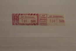 Einschreibe-Gebührenzettel, Einschreibemarken 1968; 2C; 357 Gardelegen,**Z - Unclassified