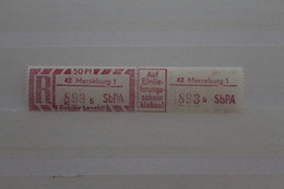 Einschreibe-Gebührenzettel, Einschreibemarken 1968; 2C; A, 42 Merseburg,**Z - Unclassified
