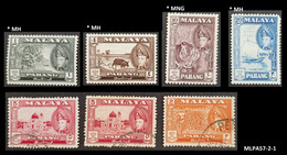 (ti) (MLYPA57-2) MALAYA MALAYSIA MALAISIE PAHANG 1957 Neufs Avec Charnières Et Oblitérés - Pahang