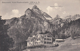 Suisse - Hôtel - Braunwald - Hôtel Niederschlacht - Circulée 22/03/1919 - Wald