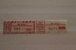 Einschreibe-Gebührenzettel, Einschreibemarken 1968; 2C; D, 49 Zeitz 1 ,**Z - Unclassified