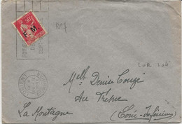 LETTRE AFFRANCHIE FRANCHISE MILITAIRE N° 7 - OBLITEREE CAD FLAMME LORIENT -ANNEE 1933 - Storia Postale