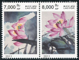 Laos 2011 - Yt 1811/12 ; Mi 2212/13 ; Sn 1854 (**) Flowers - Lotus - Laos