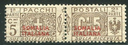 SOMALIA 1926 PACCHI POSTALI 5 C. SASSONE N.30  ** MNH - Somalia