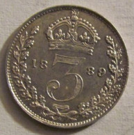 GREAT BRITAIN 3 Pence 1889 / Silver Genuine / Superb - Andere & Zonder Classificatie