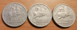 Espagne - 10 Centimos Cavalier Ibérique - Lot De 3 Pièces - Années 1940, 1945 Et 1953 - 10 Centiemen