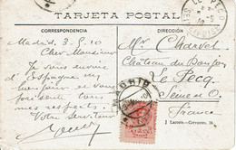 1910 -Carte Postale De Madrid Pour La France - Tp Alphonse XIII N° 244 - Brieven En Documenten