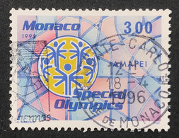 MCO1974U - Special Olympics - New Haven, Connecticut, USA - 3 F Used Stamp - Monaco - 1995 - Usados