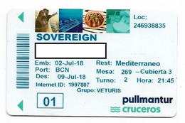 Pullmantur Cruises, Spain, Used Magnetic Cruise Cabin Key Card, #  Kc-110 - Cartes D'hotel