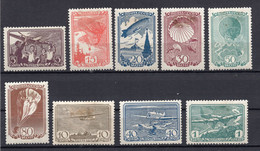 1938. RUSSIA, USSR, AVIATION PIONEERS, SET OF 9 STAMPS, MH - Ungebraucht