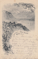 Suisse - Hôtel - Glion - Grand Hôtel Du Right Vaudois - Circulée 14/05/1899 - Litho - Ilanz/Glion