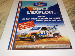 ANCIENNE PUBLICITE PARIS DAKAR ET CIGARETTE ROTHMANS 1992 - Autres & Non Classés