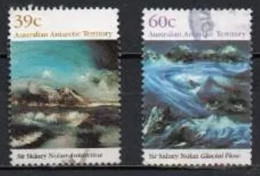 AUSTRALIA ANTARTIC TERRITORY 1989 LANDSCAPE PAINTINGS SIDNEY NOLAN SET 2V USED MI AQ 84+86 SCAQ L77+79 YT AQ 84+86 SGAQ - Used Stamps