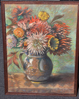 Camille Mauclair Magnifique Bouquet De Fleurs Fusain 1922, 48/36 - Pastel