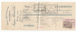 ( 4382)  1910 Lettre De Change Foix Jacques MARROT FERS ET QUINCAILLERIE - Bills Of Exchange
