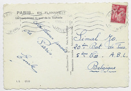 IRIS 2FR40 SEUL CARTE 5 MOTS PARIS 18.XII.1945 POUR BELGIQUE PAS AU TARIF - 1939-44 Iris