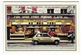 PETIT CALENDRIER PUB PUBLICITAIRE 1981 CHARCUTERIE " AU BON PORC ", VOITURE RENAULT R5, FAUBOURG ST SAINT DENIS, PARIS - Small : 1981-90