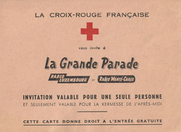 Invitation CROIX ROUGE/GRANDE PARADE RADIO LUXEMBOURG RADIO MONTE CARLO - Tickets - Vouchers