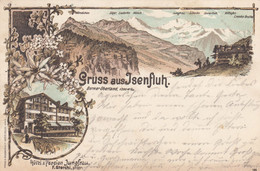 Suisse - Hôtel - Isenfluh - Hôtel Pension Jungfrau - Circulée 01/07/1896 - Litho - Au