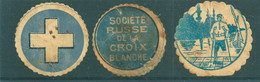 RUSSIE CROIX BLANCHE Lot De 3 Vignettes RRR - Autres & Non Classés