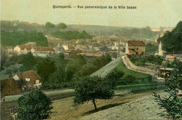 Quimperlé * Vue Panoramique De La Ville Basse * Panorama * Cpa Toilée Colorisée - Quimperlé