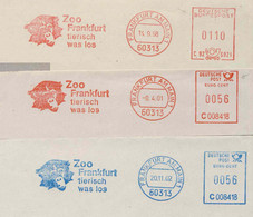 129  Singe, Zoo Francfort: 3 Ema D'Allemagne, 1998-2002.  Monkey, Frankfurt Zoo: 3 Meter Stamps From Germany - Scimmie