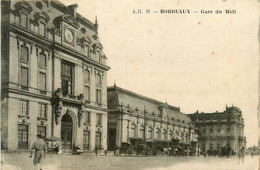 Bordeaux * La Gare Du Midi * Le Parvis * Attelage * Ligne Chemin De Fer * Cachet Au Dos : Commissaire Militaire St Jean - Bordeaux