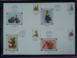 FDC (x4) Jeux D'enfants Children Games Série Pro Juventute 1986 Suisse Ref 101039 - Bambole