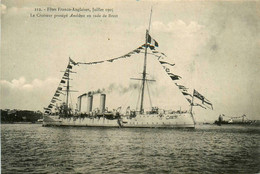 Brest * Fêtes Franco Anglaise , Juillet 1905 * Le Croiseur Protégé Améthyst En Rade * Navire De Guerre * Militaria - Brest