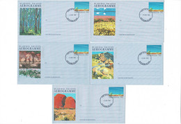 Australia 1992 Landscapes Set Of 5 Aerogrammes First Day - Aérogrammes