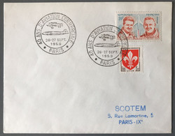 France TAD 40 ANS D'AVIATION COMMERCIALE PARIS 26-27.9.1959 Sur Enveloppe - (W1041) - 1921-1960: Moderne