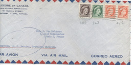 CANADA - N° 267 +N°268 + 272 X2  / LETTRE  Par AVION Pour PARIS -C à D -MONTREAL / 30 -VIII-1957 - Storia Postale