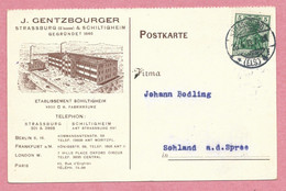 67 - SCHILTIGHEIM - STRASBOURG - Etablissement J. GENTZBOURGER - Dessin - Carte Publicitaire - Judaica - 3 Scans - Schiltigheim