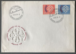 Suisse, TAD CONFERENCE EUROPEENNE DES PTT, REUNION CONSTITUTIVE 22.6.1959 Enveloppe - (W1113) - Cartas & Documentos