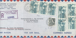 CANADA  - (MINERAUX-CHERCHEUR D'OR ) N°275 +304x7/ LETTRE  RECOMMANDEE Par AVION Pour PARIS -C àD /MONTREAL/2-VI-58 - Lettres & Documents