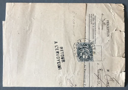 France N°107 Sur Document - (W1185) - 1877-1920: Periodo Semi Moderno