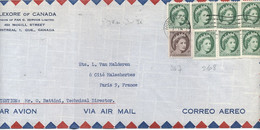 CANADA  - N°267 +N°268 X7  / LETTRE Par AVION Pour PARIS - C à D -MONTREAL /29-V-1957 - Lettres & Documents