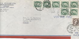 CANADA  - N°267 + 268 + 270x 7 ( 5+ 2 )/ LETTRE Par AVION Pour PARIS - C à D -MONTREAL / 30-AU-1956 - Lettres & Documents