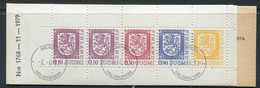 FINLAND 1980 Lion Definitive Type I 5 Mk. Complete Booklet Cancelled.  Michel MH 12 I - Cuadernillos