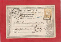 Tarn - Carte Postale Précurseur Albi Vers Paris - GC 55 - 1874 - Cartes Précurseurs