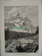 D101 111-2 Zeno Diemer: Sonnenspitze Berge Riesenbild 28 X 38 Cm Druck 1899!! - Andere & Zonder Classificatie