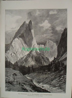 D101 113-2 Zeno Diemer: Grasleitental Catinaccio Riesenbild 28 X 38 Cm Druck 1899!! - Altri & Non Classificati