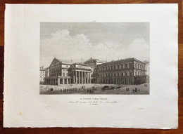 Zuccagni Orlandini Acquaforte Originale 1840 Atlante Teatro Carlo Felice Genova - Prenten & Gravure