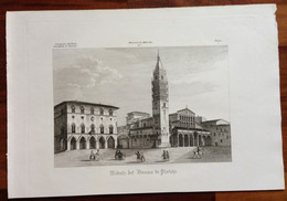 Zuccagni Orlandini Acquaforte Originale 1840 Atlante Geografico Duomo Pistoia - Estampes & Gravures