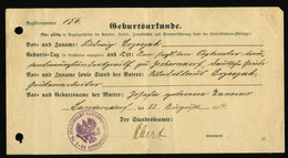 Geburtsurkunde Aus Sandersdorf / Brehna Anhalt Bitterfeld Vom 22. August 1914 SSt Standesamt Sandersdorf - Historische Dokumente