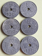 BELGIË: 5 X  10 CENTIMES 1941-42-43-44- En 1946 Vl/Fr KM131 + VL/Fr KM 126 - 10 Cents