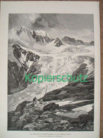 D101 129 Ernst Platz: Übeltalgletscher Stubaier Riesenbild 28 X 39 Cm Druck 1899!! - Andere & Zonder Classificatie