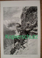 D101 132 Zeno Diemer: Arlbergbahn Bergsturz Riesenbild 27 X 38 Cm Druck 1899!! - Andere & Zonder Classificatie