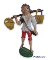 11534 Pastorello Presepe - Statuina In Plastica - Uomo Con Secchi - Nacimientos - Pesebres