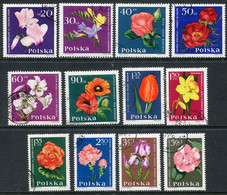 POLAND 1964 Garden Flowers Set Used.  Michel 1541-52 - Usados